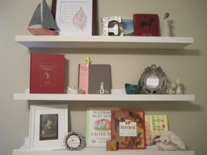 close up of shelves